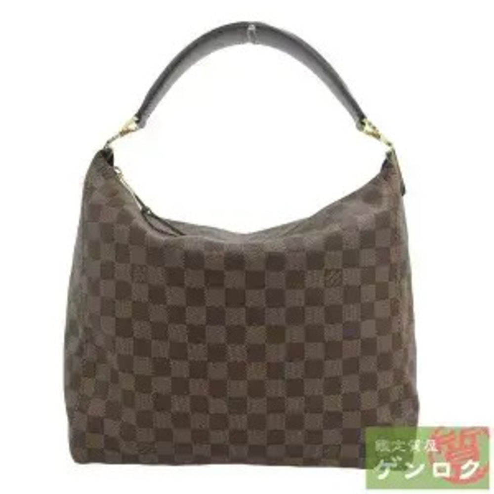 Louis Vuitton Damier Portobello Hobo Shoulder Bag Canvas Leather Ebene Brown